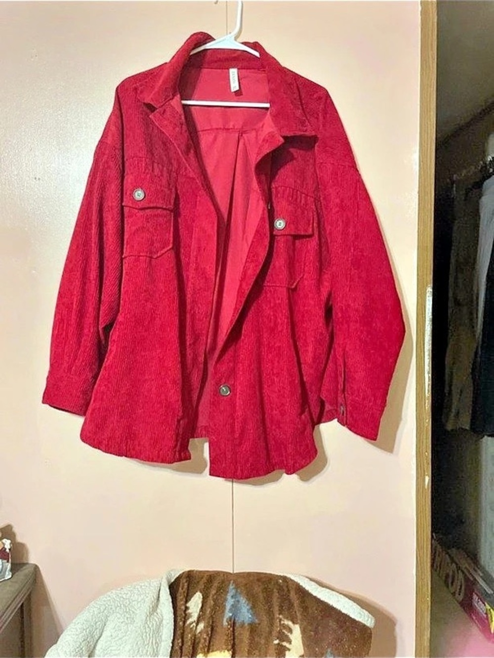 ZANZAN Women's Utility Jacket in Red Size XXL Like New